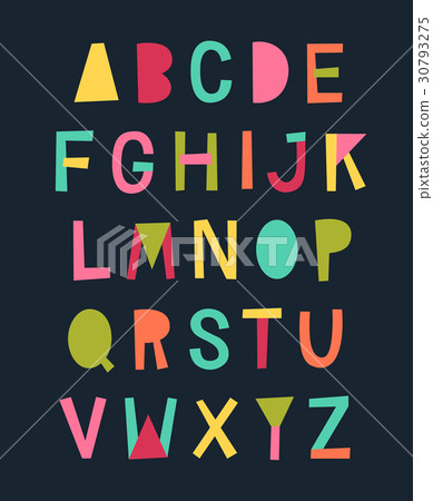 Typographic alphabet design set 30793275