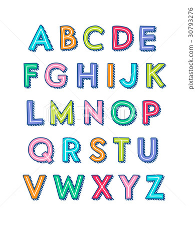 Typographic alphabet design set 30793276