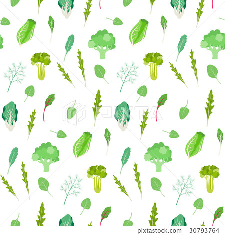 Salad greens and leafy vegetables pattern. 30793764