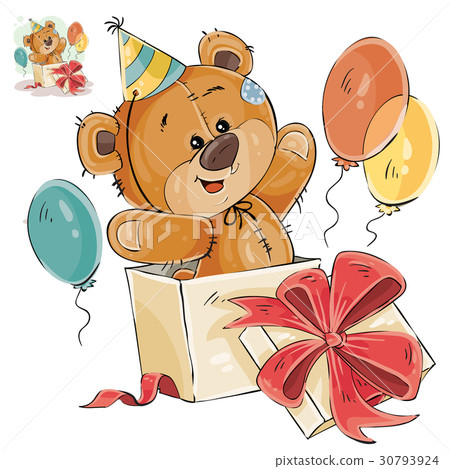 Vector illustration of a brown teddy bear peeking Vector illustration of a brown teddy bear peeking 30793924