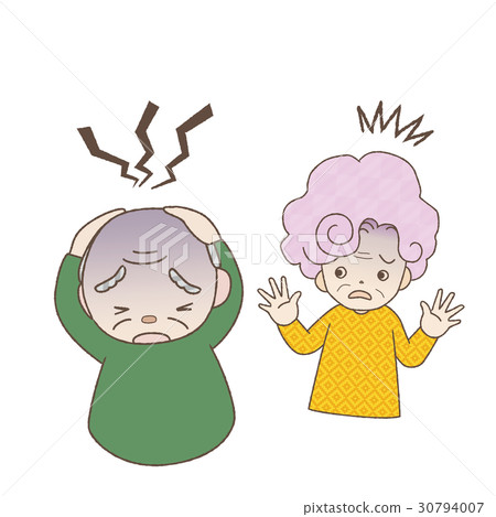Senior couple husband hit by heavy headache surprised wife 30794007
