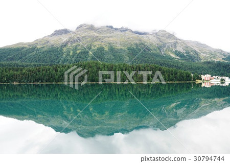 Luxury resort area St. Moritz St. Moritz lake 30794744