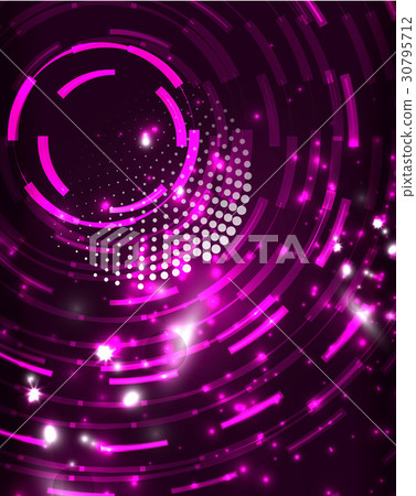 Neon circles abstract background 30795712