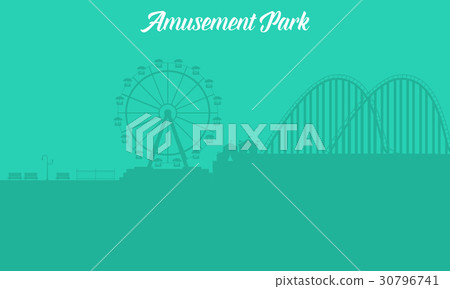 Silhouette of amusement park landscape 30796741