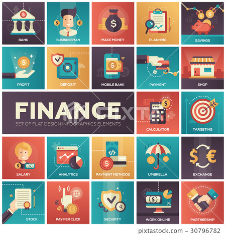 Finance - modern flat design isquare icons 30796782