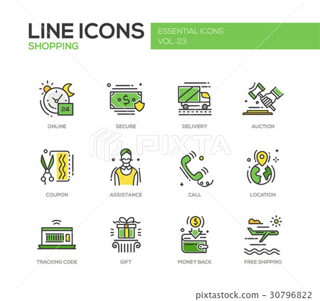 Shopping - line design icons set - Stock Illustration [30796822] - PIXTA