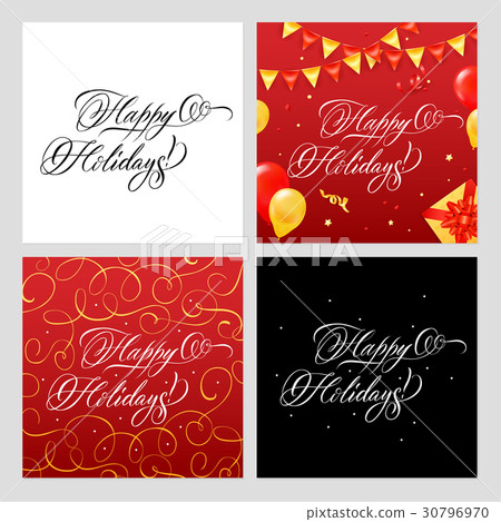 Happy Holidays Banners Set 30796970