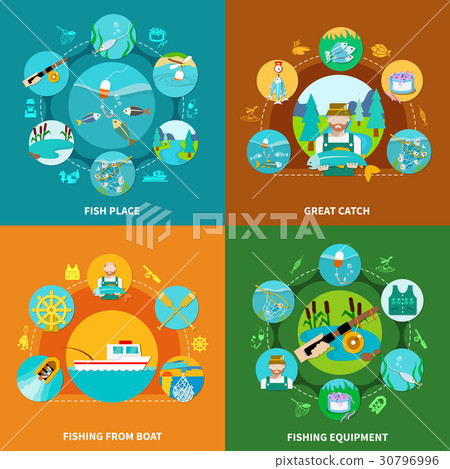 Fishing Flat Design Concept 30796996