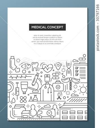Medical Concept - line design brochure poster Medical Concept - line design brochure poster 30797166