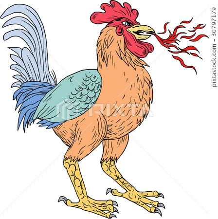 Basan Breathing Fire Drawing 30797179