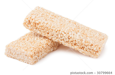 honey bars with peanut on white background honey bars with peanut on white background 30799664