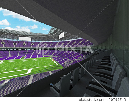 Round American football stadium with purple seats Round American football stadium with purple seats 30799743