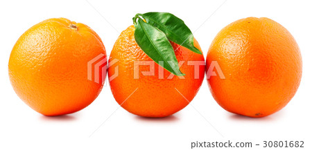 three oranges on a white background three oranges on a white background 30801682
