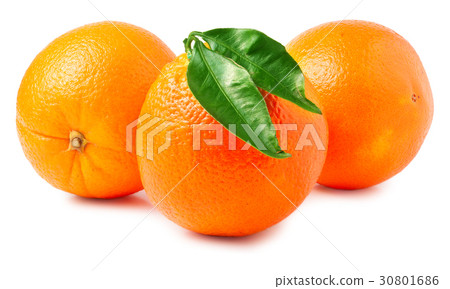 three oranges on a white background three oranges on a white background 30801686