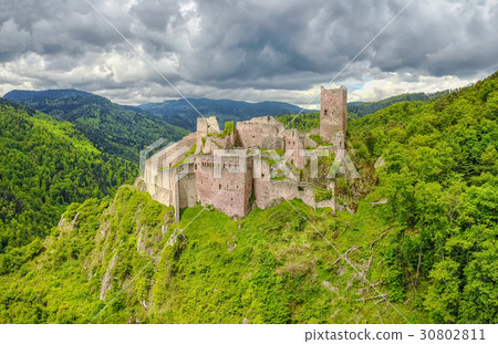 Ruins of Saint-Ulrich Castle in Ribeauville France Ruins of Saint-Ulrich Castle in Ribeauville France 30802811