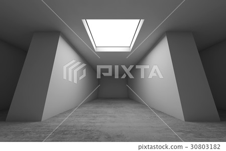 Empty room interior with ceiling light, 3d 30803182