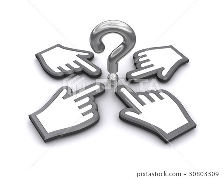 Hand icon and question mark 30803309