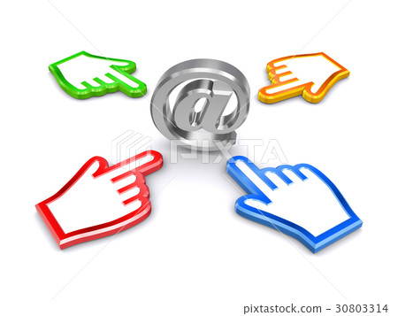 Hand icon and at mark 30803314