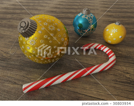 Blue and gold holiday decoration baubles and candy 30803934