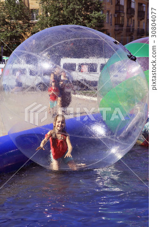 Attraction on the water - zorbing Attraction on the water - zorbing 30804077