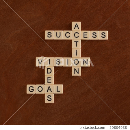 Crossword with words Goal, Ideas, Vision, Action 30804988