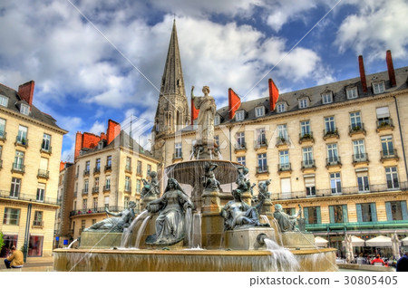 Fountain on the Place Royal in Nantes, France Fountain on the Place Royal in Nantes, France 30805405