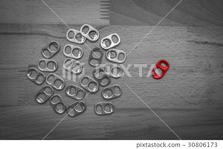 Red metal ring pull show as difference concept 30806173