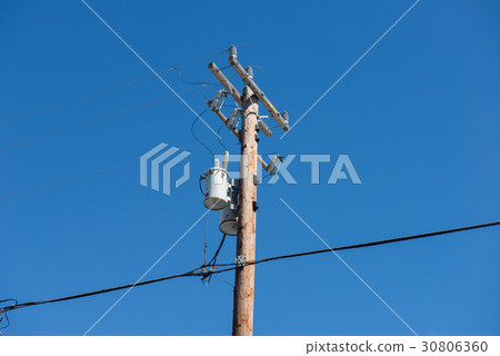wooden electric post 30806360