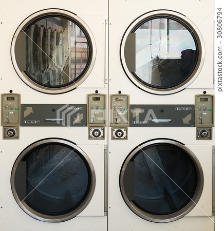 Laundry machines in public laundromat Laundry machines in public laundromat 30806794