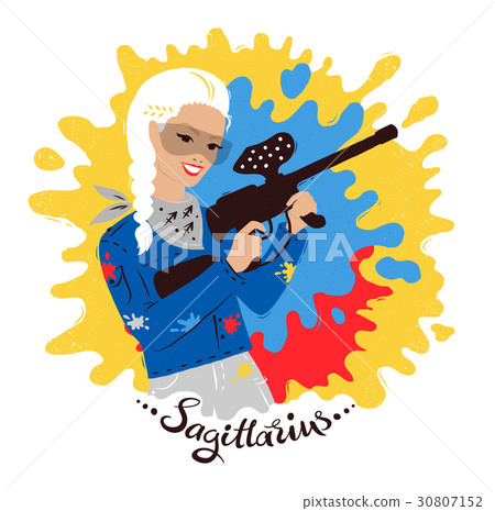 Vector illustration of Sagittarius zodiac sign. 30807152