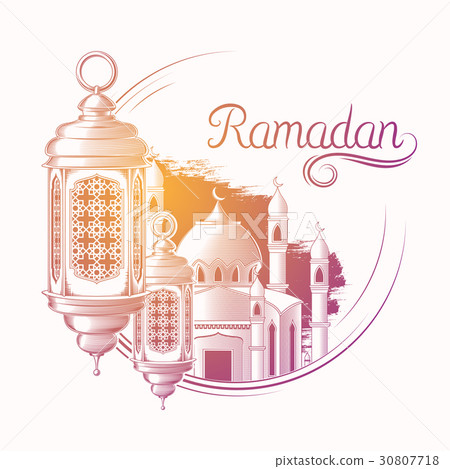Vector illustration for Ramadan Kareem with sketch Vector illustration for Ramadan Kareem with sketch 30807718