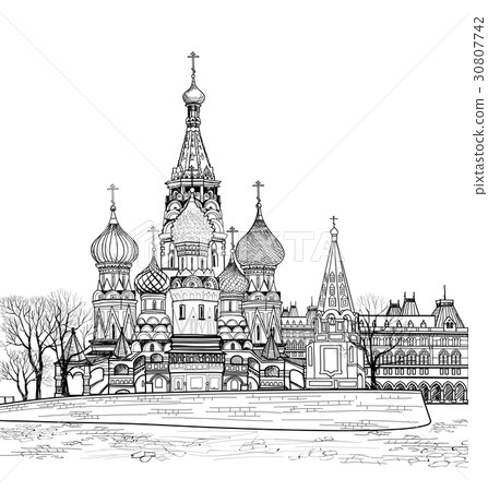 St Basil cathedral Moscow city view. Travel Russia St Basil cathedral Moscow city view. Travel Russia 30807742