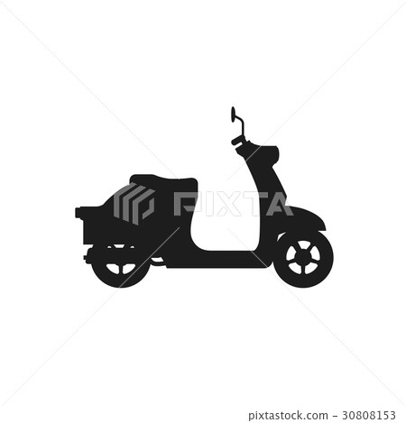 Scooter black silhouette Scooter black silhouette 30808153