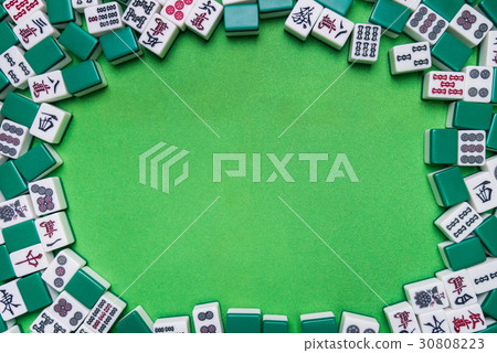 Mahjong tiles on Green background - Stock Photo [30808240] - PIXTA