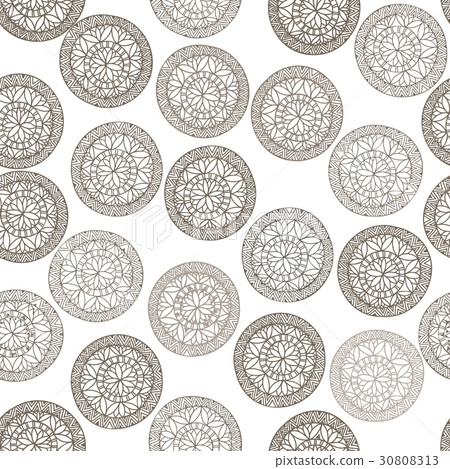 Abstract circle pattern. Floral ethnic background Abstract circle pattern. Floral ethnic background 30808313