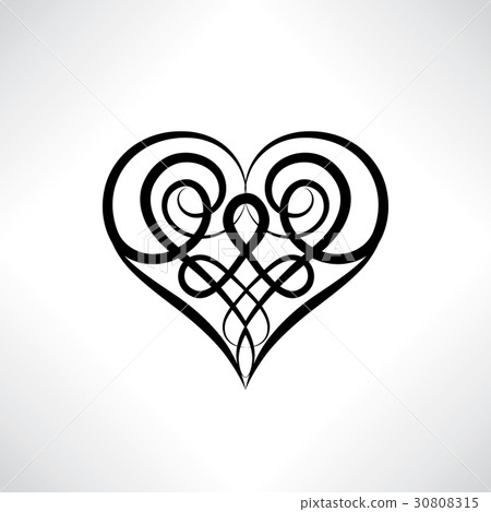 Love Heart line sign. Save date card. Celtic icon 30808315