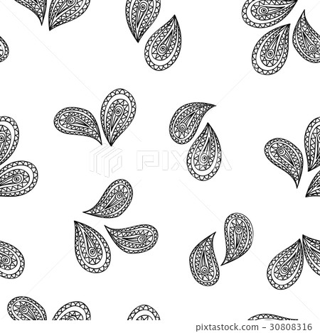 Floral leaf pattern. Oriental seamless background. Floral leaf pattern. Oriental seamless background. 30808316