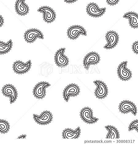 Floral leaf pattern. Oriental seamless background. Floral leaf pattern. Oriental seamless background. 30808317