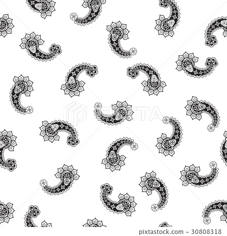 Floral leaf pattern. Oriental seamless background. Floral leaf pattern. Oriental seamless background. 30808318
