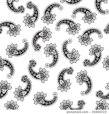 Floral leaf pattern. Oriental seamless background. 30808319