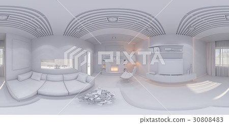 360 render panorama interior design living room  30808483