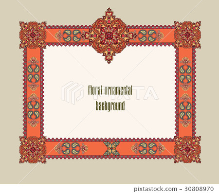Flourish frame. Abstract floral asian background 30808970