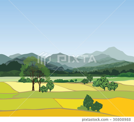Rural landscape, mountains. Countryside view Rural landscape, mountains. Countryside view 30808988