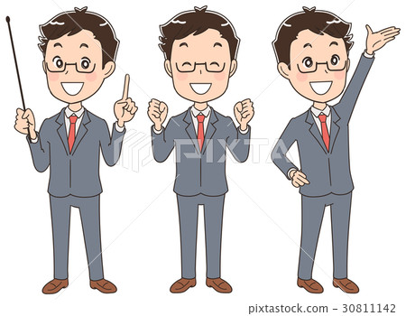 A man in various poses suits (set) 30811142