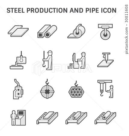 Pipe production icon 30811608