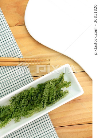 Seaweed Salad, Healthy sea food in the dish. 30811820