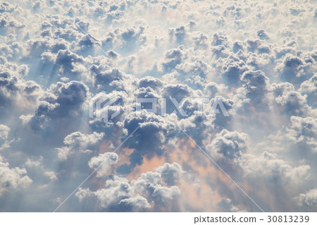 Clouds as seen through window of an aircraft 30813239