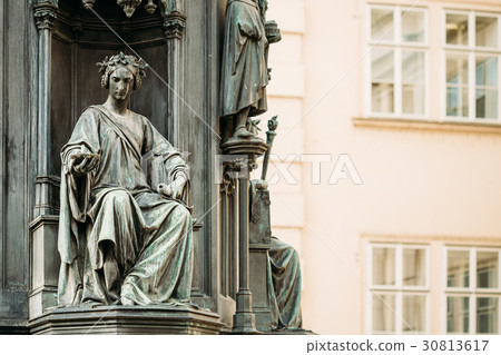 Close up of statue Of Czech King Charles Iv In 30813617