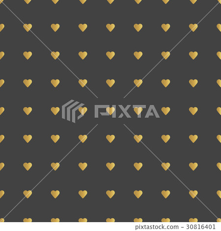 Gold hearts pattern vector illustration-插圖素材 [30816401] - PIXTA圖庫