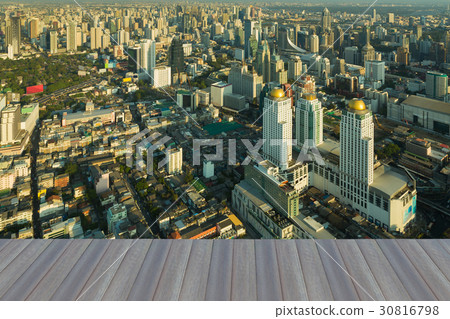 Bangkok city downtown aerial view cityscape  30816798